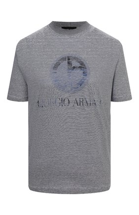 Женская хлопковая футболка GIORGIO ARMANI синего цвета по цене 37800 руб., арт. 6HAM85/AJWCZ | Фото 1 Женская хлопковая футболка GIORGIO ARMANI синего цвета, арт. 6HAM85/AJWCZ | Фото 1