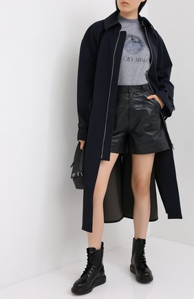 Женская хлопковая футболка GIORGIO ARMANI синего цвета по цене 37800 руб., арт. 6HAM85/AJWCZ | Фото 2 Женская хлопковая футболка GIORGIO ARMANI синего цвета, арт. 6HAM85/AJWCZ | Фото 2