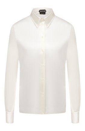 Женская шелковая блузка TOM FORD белого цвета по цене 97050 руб., арт. CA3100-FAX334 | Фото 1 Женская шелковая блузка TOM FORD белого цвета, арт. CA3100-FAX334 | Фото 1