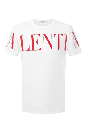Мужская хлопковая футболка VALENTINO белого цвета по цене 33650 руб., арт. UV3MG03B5FN | Фото 1 Мужская хлопковая футболка VALENTINO белого цвета, арт. UV3MG03B5FN | Фото 1