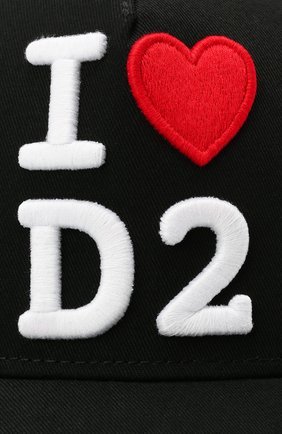 Женская хлопковая бейсболка DSQUARED2 черного цвета по цене 10300 руб., арт. BCW0017 05C00001 | Фото 3 Женская хлопковая бейсболка DSQUARED2 черного цвета, арт. BCW0017 05C00001 | Фото 3