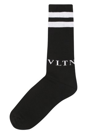 Мужские хлопковые носки VALENTINO черно-белого цвета по цене 4765 руб., арт. UV3KI00L52M | Фото 1 Мужские хлопковые носки VALENTINO черно-белого цвета, арт. UV3KI00L52M | Фото 1