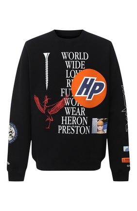 Мужской хлопковый свитшот HERON PRESTON черного цвета по цене 39950 руб., арт. HMBA014F20JER0021001 | Фото 1 Мужской хлопковый свитшот HERON PRESTON черного цвета, арт. HMBA014F20JER0021001 | Фото 1
