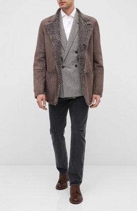 Мужская дубленка GIORGIO ARMANI светло-серого цвета по цене 536500 руб., арт. 9SR11P/9SP13 | Фото 2 Мужская дубленка GIORGIO ARMANI светло-серого цвета, арт. 9SR11P/9SP13 | Фото 2