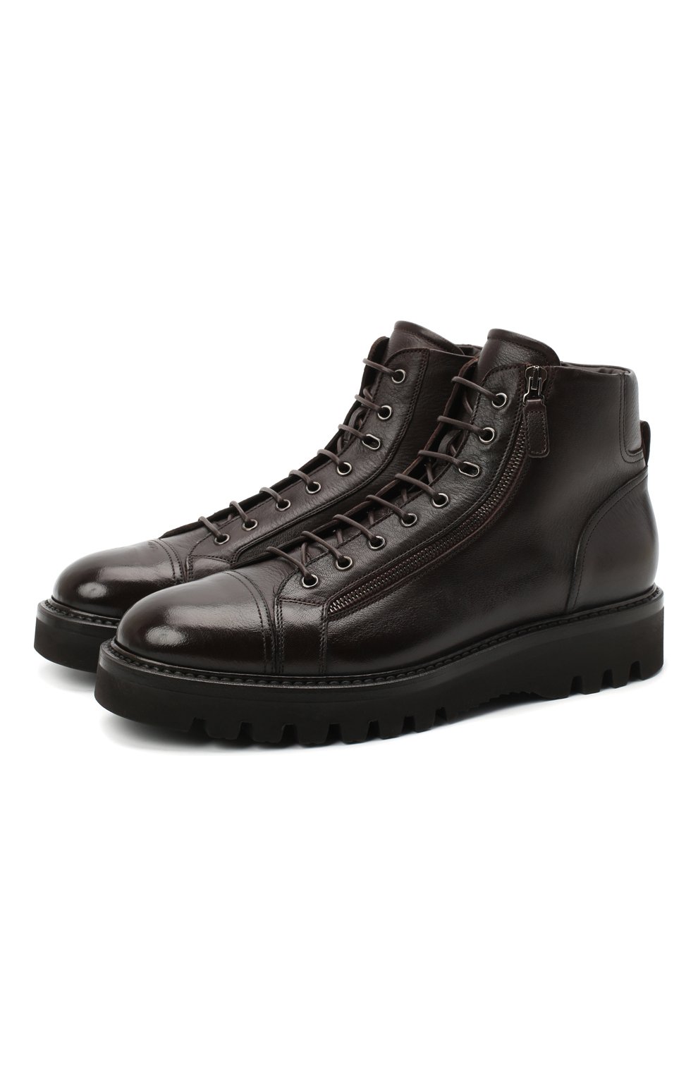 Мужские кожаные ботинки W.GIBBS темно-коричневого цвета, арт. 0672001/1541 | Фото 1 (Длина стельки: 27,5, 28,5, 29,5, 31, 30, 30,5, 29, 28, 26,5; Материал внешний: Кожа; Мужское Кросс-КТ: Ботинки-обувь; Региональные ограничения белый список (Axapta Mercury): RU; Материал утеплителя: Без утеплителя; Материал внутренний: Текстиль; толщина подошвы: 4,2, 4,3, 4,5; ширина носка стельки: 8,7, 9, 8,5, 8,6, 8,8, 9,2)