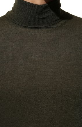 Мужской водолазка из шерсти и шелка GRAN SASSO темно-зеленого цвета, арт. 57131/13190 | Фото 5 (Материал внешний: Шерсть, Шелк; Рукава: Длинные; Принт: Без принта; Длина (для топов): Стандартные; Мужское Кросс-КТ: Водолазка-одежда)