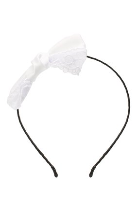 Детского ободок lace bow JUNEFEE белого цвета, арт. 6463 | Фото 1 (Региональные ограничения белый список (Axapta Mercury): RU)