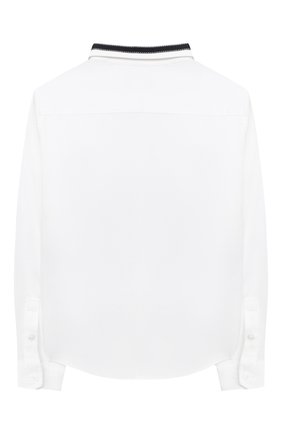Детская хлопковая рубашка EMPORIO ARMANI белого цвета по цене 8890 руб., арт. 6H4CA6/1NXYZ | Фото 2 Детская хлопковая рубашка EMPORIO ARMANI белого цвета, арт. 6H4CA6/1NXYZ | Фото 2