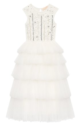 Детское хлопковое платье TUTU DU MONDE белого цвета по цене 18250 руб., арт. TDM5198/4-11 | Фото 1 Детское хлопковое платье TUTU DU MONDE белого цвета, арт. TDM5198/4-11 | Фото 1