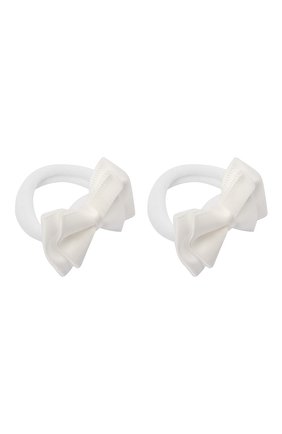 Детская комплект из двух резинок twin bow JUNEFEE белого цвета по цене 700 руб., арт. 6573 | Фото 2 Детская комплект из двух резинок twin bow JUNEFEE белого цвета, арт. 6573 | Фото 2