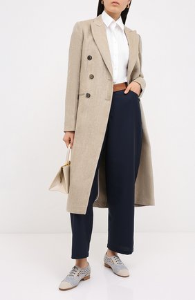 Женская кожаные оксфорды GIORGIO ARMANI голубого цвета по цене 135000 руб., арт. X1C197/XM378 | Фото 2 Женская кожаные оксфорды GIORGIO ARMANI голубого цвета, арт. X1C197/XM378 | Фото 2