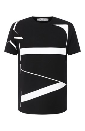 Мужская хлопковая футболка VALENTINO черно-белого цвета по цене 33850 руб., арт. UV3MG04W6LV | Фото 1 Мужская хлопковая футболка VALENTINO черно-белого цвета, арт. UV3MG04W6LV | Фото 1