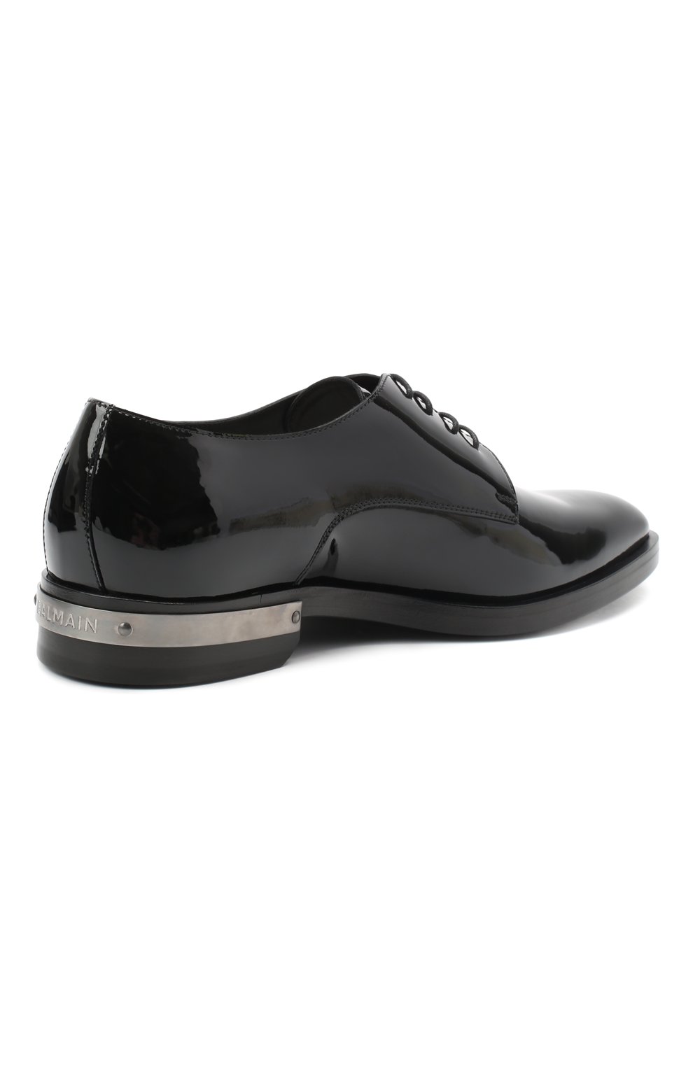 Мужские кожаные дерби BALMAIN черного цвета, арт. UM1C185/LVRE | Фото 4 (Материал внешний: Кожа; Материал внутренний: Натуральная кожа; Стили: Классический; Длина стельки: 31,3, 26,5, 28; Мужское Кросс-КТ: Вечерняя обувь; высота каблука: 2,8; ширина носка стельки: 9)