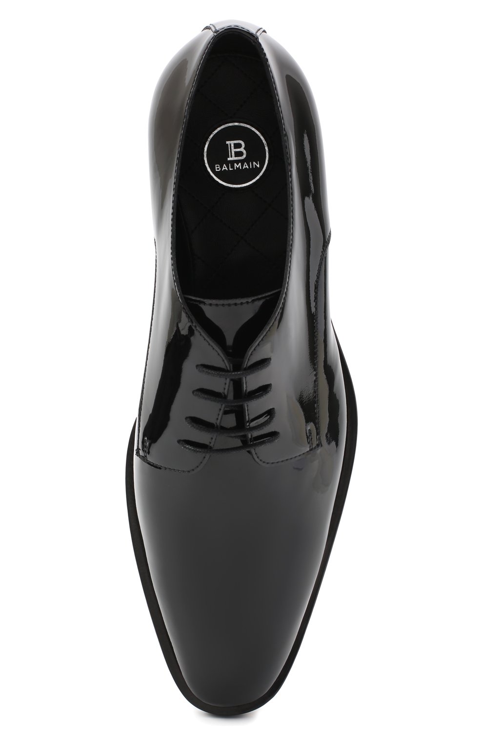 Мужские кожаные дерби BALMAIN черного цвета, арт. UM1C185/LVRE | Фото 5 (Материал внешний: Кожа; Материал внутренний: Натуральная кожа; Стили: Классический; Длина стельки: 31,3, 26,5, 28; Мужское Кросс-КТ: Вечерняя обувь; высота каблука: 2,8; ширина носка стельки: 9)