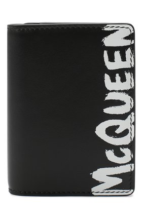 Мужской кожаный футляр для кредитных карт ALEXANDER MCQUEEN черного цвета, арт. 625525/1NT0B | Фото 1