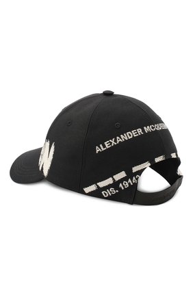 Мужской текстильная бейсболка ALEXANDER MCQUEEN черно-белого цвета по цене 26300 руб., арт. 624392/4C60Q | Фото 2 Мужской текстильная бейсболка ALEXANDER MCQUEEN черно-белого цвета, арт. 624392/4C60Q | Фото 2 (Материал: Хлопок, Текстиль)