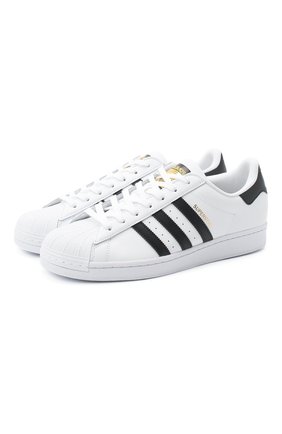 Мужские кожаные кеды superstar ADIDAS ORIGINALS белого цвета по цене 8550 руб., арт. EG4958 | Фото 1 Мужские кожаные кеды superstar ADIDAS ORIGINALS белого цвета, арт. EG4958 | Фото 1