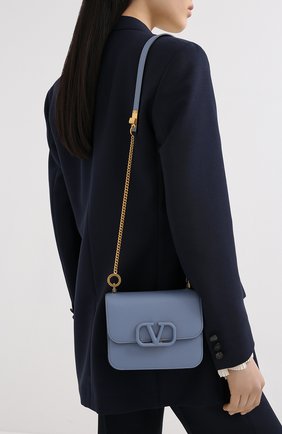 Женская сумка valentino garavani vsling VALENTINO голубого цвета по цене 157500 руб., арт. UW2B0F01/RQR | Фото 5 Женская сумка valentino garavani vsling VALENTINO голубого цвета, арт. UW2B0F01/RQR | Фото 5