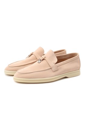 Женские замшевые лоферы summer charms walk LORO PIANA розового цвета по цене 56300 руб., арт. FAE5444 | Фото 1 Женские замшевые лоферы summer charms walk LORO PIANA розового цвета, арт. FAE5444 | Фото 1