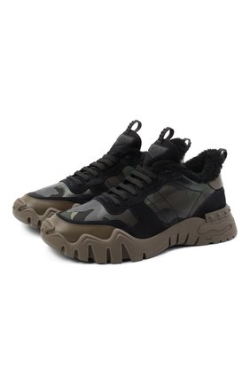 Мужские комбинированные кроссовки rockrunner VALENTINO хаки цвета по цене 71950 руб., арт. UY2S0C88/DAV | Фото 1 Мужские комбинированные кроссовки rockrunner VALENTINO хаки цвета, арт. UY2S0C88/DAV | Фото 1