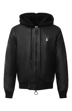 Мужской кожаный бомбер OFF-WHITE черного цвета по цене 173500 руб., арт. 0MJA034E20LEA0011001 | Фото 1 Мужской кожаный бомбер OFF-WHITE черного цвета, арт. 0MJA034E20LEA0011001 | Фото 1