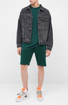 Мужские хлопковые шорты OFF-WHITE зеленого цвета по цене 33900 руб., арт. 0MCI006E20FLE0055710 | Фото 2 Мужские хлопковые шорты OFF-WHITE зеленого цвета, арт. 0MCI006E20FLE0055710 | Фото 2