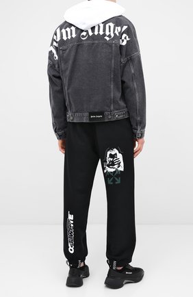 Мужской хлопковые джоггеры OFF-WHITE черного цвета по цене 38900 руб., арт. 0MCH029E20FLE0021001 | Фото 2 Мужской хлопковые джоггеры OFF-WHITE черного цвета, арт. 0MCH029E20FLE0021001 | Фото 2