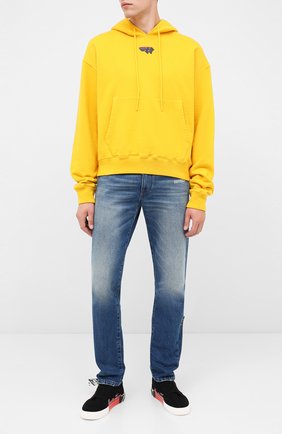 Мужской хлопковое худи OFF-WHITE желтого цвета по цене 47000 руб., арт. 0MBB037E20FLE0081810 | Фото 2 Мужской хлопковое худи OFF-WHITE желтого цвета, арт. 0MBB037E20FLE0081810 | Фото 2 (Рукава: Длинные; Длина (для топов): Стандартные; Материал внешний: Хлопок; Мужское Кросс-КТ: Худи-одежда; Принт: С принтом)