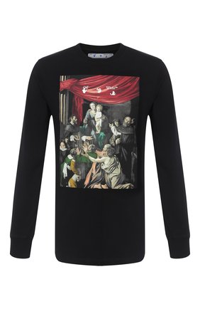 Мужская хлопковый лонгслив OFF-WHITE черного цвета по цене 26550 руб., арт. 0MAB001E20JER0051010 | Фото 1 Мужская хлопковый лонгслив OFF-WHITE черного цвета, арт. 0MAB001E20JER0051010 | Фото 1