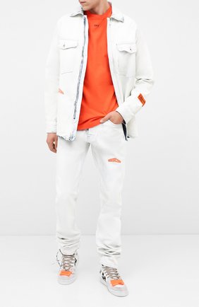 Мужская хлопковый лонгслив OFF-WHITE оранжевого цвета по цене 25350 руб., арт. 0MAB001E20JER0042010 | Фото 2 Мужская хлопковый лонгслив OFF-WHITE оранжевого цвета, арт. 0MAB001E20JER0042010 | Фото 2