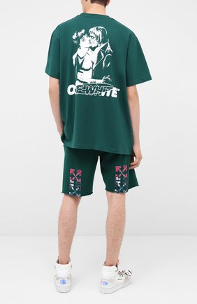 Мужская хлопковая футболка OFF-WHITE зеленого цвета по цене 24100 руб., арт. 0MAA038E20JER0085701 | Фото 2 Мужская хлопковая футболка OFF-WHITE зеленого цвета, арт. 0MAA038E20JER0085701 | Фото 2