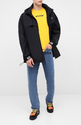 Мужская хлопковая футболка OFF-WHITE желтого цвета по цене 23050 руб., арт. 0MAA038E20JER0011810 | Фото 2 Мужская хлопковая футболка OFF-WHITE желтого цвета, арт. 0MAA038E20JER0011810 | Фото 2