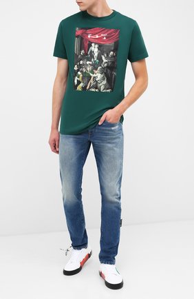 Мужская хлопковая футболка OFF-WHITE зеленого цвета по цене 25350 руб., арт. 0MAA027E20JER0085710 | Фото 2 Мужская хлопковая футболка OFF-WHITE зеленого цвета, арт. 0MAA027E20JER0085710 | Фото 2