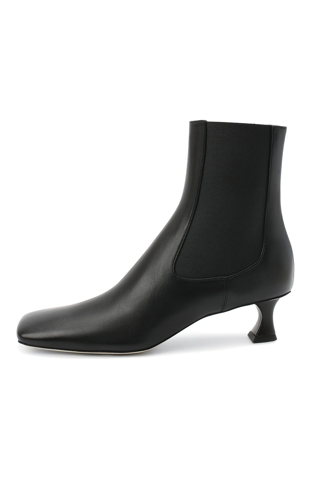 Женские кожаные ботильоны PROENZA SCHOULER черного цвета, арт. PS35042A/12000 | Фото 3 (Материал внешний: Кожа; Каблук высота: Низкий; Материал внутренний: Натуральная кожа; Материал утеплителя: Без утеплителя; Подошва: Плоская; Каблук тип: Kitten heel)