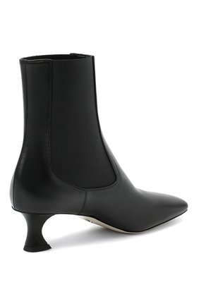 Женские кожаные ботильоны PROENZA SCHOULER черного цвета, арт. PS35042A/12000 | Фото 4 (Материал внешний: Кожа; Каблук высота: Низкий; Материал внутренний: Натуральная кожа; Материал утеплителя: Без утеплителя; Подошва: Плоская; Каблук тип: Kitten heel)