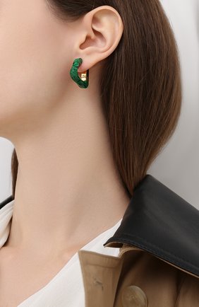 Женские серьги BOTTEGA VENETA зеленого цвета по цене 48600 руб., арт. 617684/VCCU3 | Фото 2 Женские серьги BOTTEGA VENETA зеленого цвета, арт. 617684/VCCU3 | Фото 2