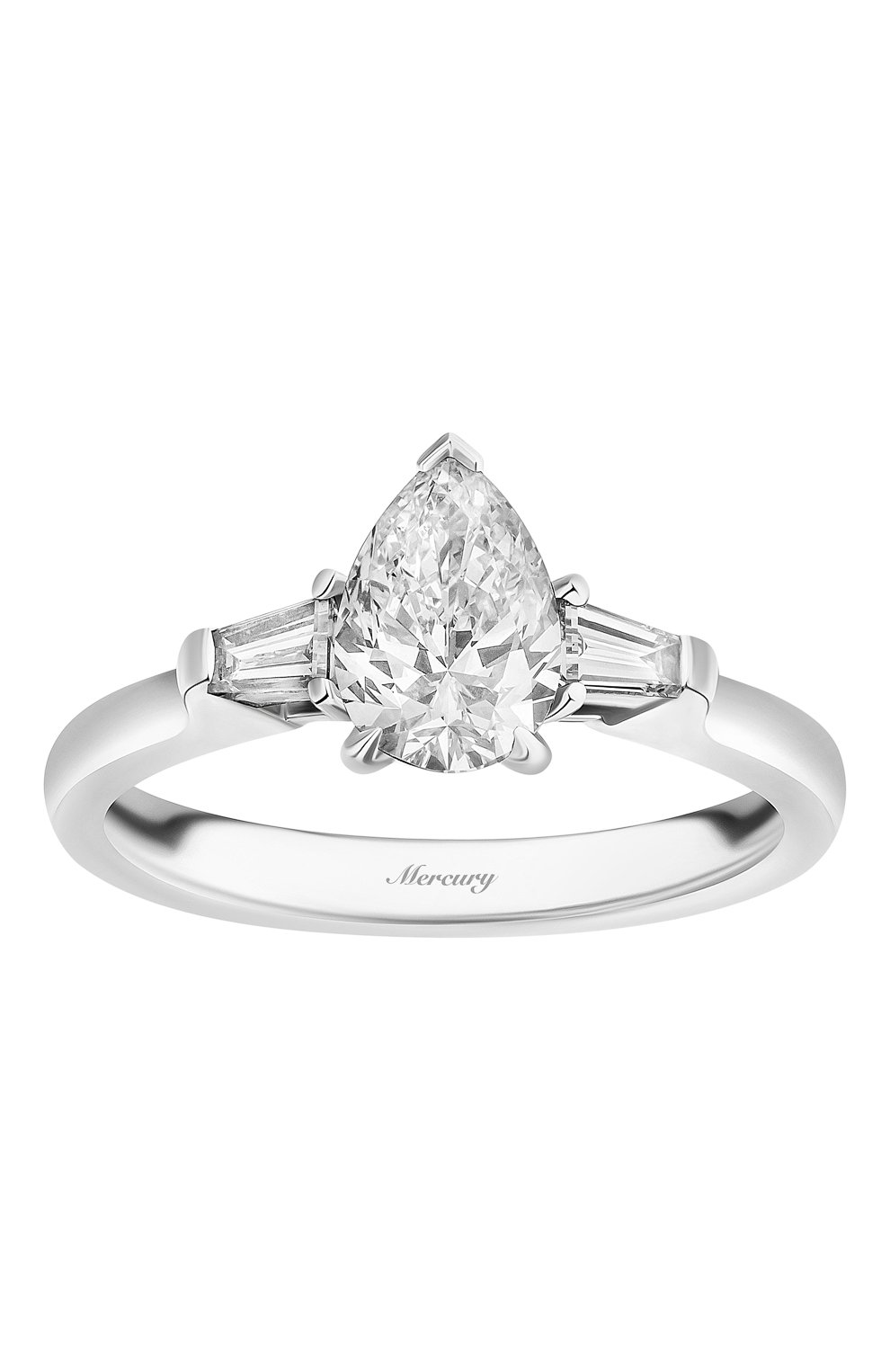 Женские кольцо MERCURY бесцветного цвета, арт. MR100WPDB | Фото 2 (Материал сплава: Белое золото; Драгоценные камни: Бриллианты)