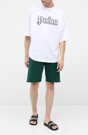Мужские шлепанцы PALM ANGELS черно-белого цвета по цене 9505 руб., арт. PMIA014E20PLA0011001 | Фото 2 Мужские шлепанцы PALM ANGELS черно-белого цвета, арт. PMIA014E20PLA0011001 | Фото 2