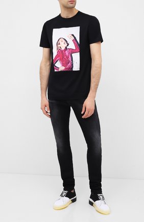 Мужская хлопковая футболка LIMITATO черного цвета по цене 13300 руб., арт. CALM ME/T-SHIRT REGULAR | Фото 2 Мужская хлопковая футболка LIMITATO черного цвета, арт. CALM ME/T-SHIRT REGULAR | Фото 2
