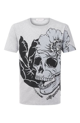 Мужская хлопковая футболка ALEXANDER MCQUEEN серого цвета по цене 33900 руб., арт. 626674/QPZ59 | Фото 1 Мужская хлопковая футболка ALEXANDER MCQUEEN серого цвета, арт. 626674/QPZ59 | Фото 1
