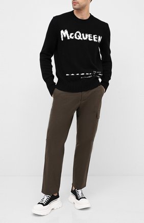 Мужской хлопковый свитер ALEXANDER MCQUEEN черного цвета по цене 69950 руб., арт. 626454/Q1WZL | Фото 2 Мужской хлопковый свитер ALEXANDER MCQUEEN черного цвета, арт. 626454/Q1WZL | Фото 2