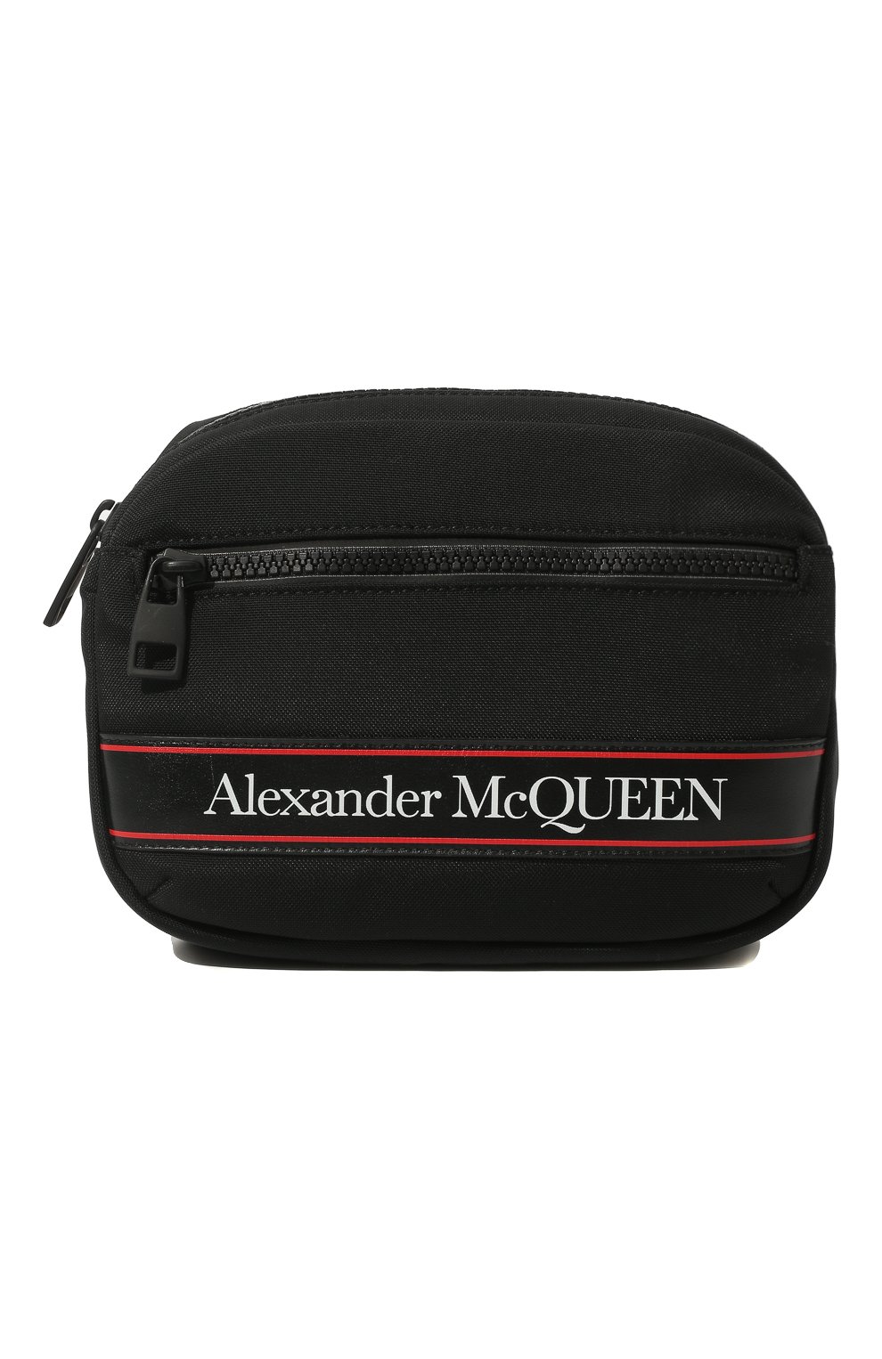 Текстильная поясная сумка Alexander McQueen черного цвета