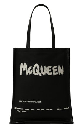 Мужская комбинированная сумка-шопер ALEXANDER MCQUEEN черно-белого цвета по цене 76950 руб., арт. 625509/2B410 | Фото 1 Мужская комбинированная сумка-шопер ALEXANDER MCQUEEN черно-белого цвета, арт. 625509/2B410 | Фото 1