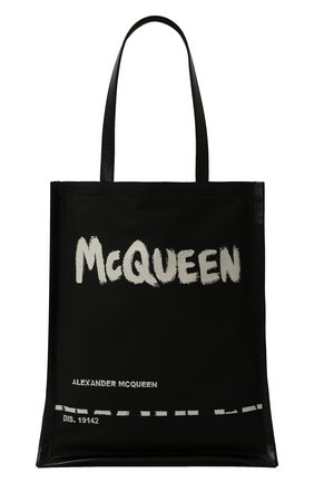 Мужская комбинированная сумка-шопер ALEXANDER MCQUEEN черного цвета, арт. 625509/2B410 | Фото 1 (Материал: Текстиль; Размер: large)