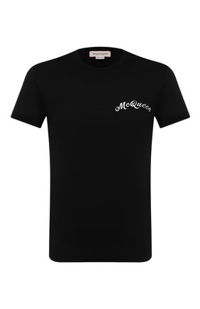 Мужская хлопковая футболка ALEXANDER MCQUEEN черного цвета по цене 28500 руб., арт. 624180/QPX01 | Фото 1 Мужская хлопковая футболка ALEXANDER MCQUEEN черного цвета, арт. 624180/QPX01 | Фото 1