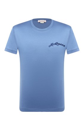 Мужская хлопковая футболка ALEXANDER MCQUEEN голубого цвета по цене 28500 руб., арт. 624180/QPX01 | Фото 1 Мужская хлопковая футболка ALEXANDER MCQUEEN голубого цвета, арт. 624180/QPX01 | Фото 1