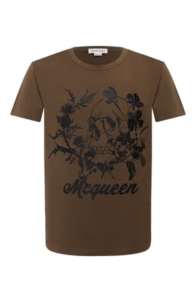 Мужская хлопковая футболка ALEXANDER MCQUEEN хаки цвета по цене 52250 руб., арт. 624177/QPZ63 | Фото 1 Мужская хлопковая футболка ALEXANDER MCQUEEN хаки цвета, арт. 624177/QPZ63 | Фото 1