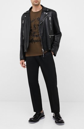 Мужская хлопковая футболка ALEXANDER MCQUEEN хаки цвета по цене 52250 руб., арт. 624177/QPZ63 | Фото 2 Мужская хлопковая футболка ALEXANDER MCQUEEN хаки цвета, арт. 624177/QPZ63 | Фото 2