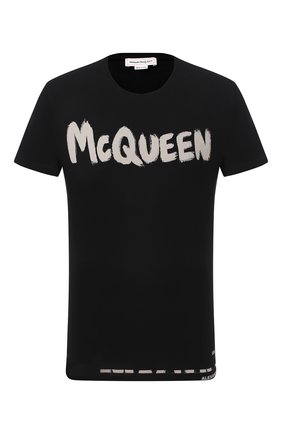 Мужская хлопковая футболка ALEXANDER MCQUEEN черного цвета по цене 18650 руб., арт. 622104/QPZ57 | Фото 1 Мужская хлопковая футболка ALEXANDER MCQUEEN черного цвета, арт. 622104/QPZ57 | Фото 1