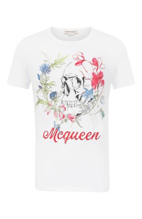 Мужская хлопковая футболка ALEXANDER MCQUEEN белого цвета по цене 18850 руб., арт. 622100/QPZ54 | Фото 1 Мужская хлопковая футболка ALEXANDER MCQUEEN белого цвета, арт. 622100/QPZ54 | Фото 1